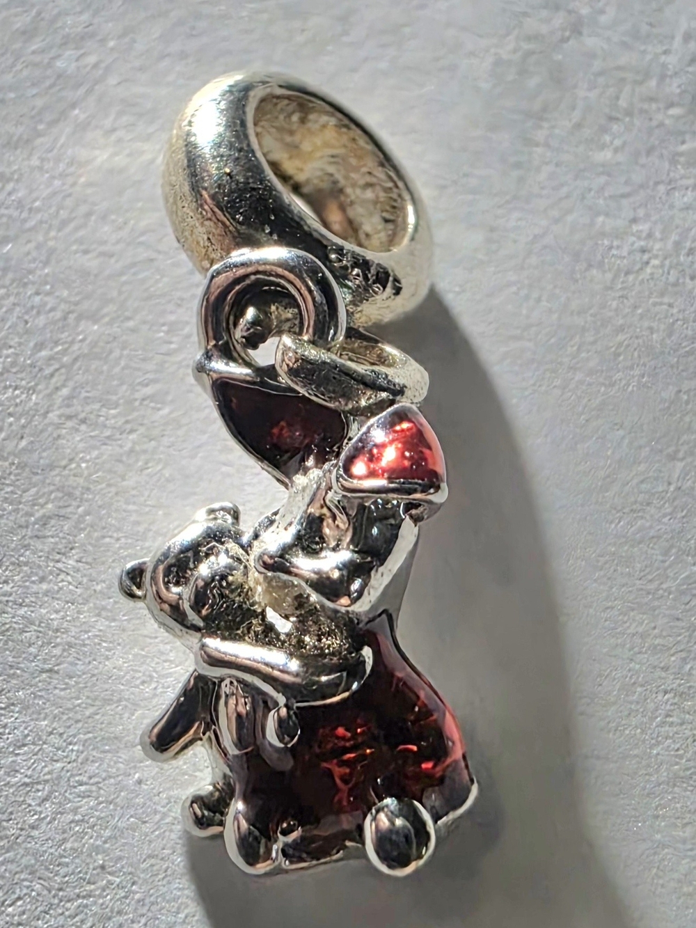 Sterling Silver Disney Piglet And His Bear In It's Dangle.